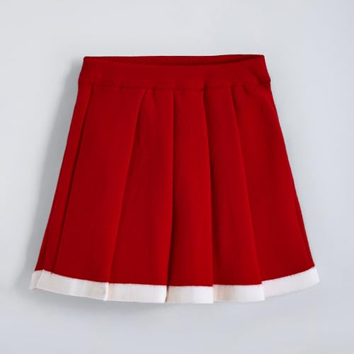 Hopscotch Girls Full Sleeves Red 2-Pc Heart Textured Sweater & Skirt For Age (2-3 Years)