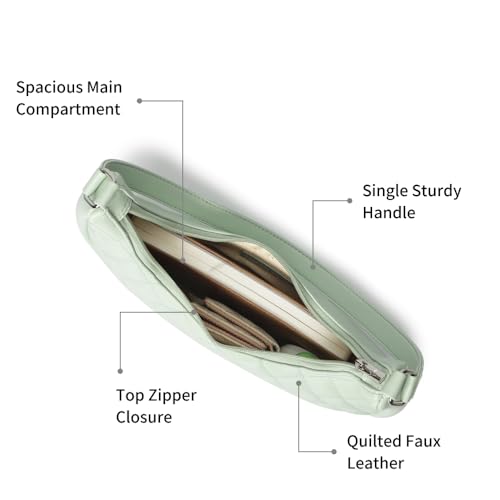 Fastrack Quilted Crush Shoulder Bag | Faux-Leather Women’s Bag | Zipper Closure with Silver Strap Accents & Utility Pockets | Gifts for Women