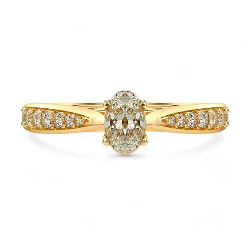 VALANOVA Hallmarked 18K Gold & Certified Lab Grown Diamond 0.48cts | Ring For Women's/Girls | Stylish & Elegant | VGR0465V | Ring Size: 13