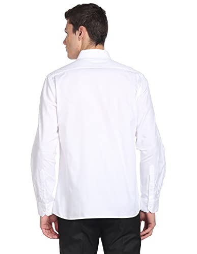 Arrow Men's Solid Full Sleeve Slim Fit Cutaway Collar Cotton Formal Shirt (ARADOSH1405_White_42)