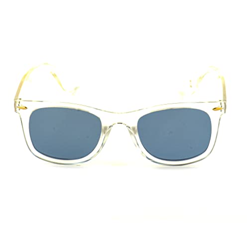 United Colors of Benetton solid blue lens wayfarer sunglass full rim crystal frame