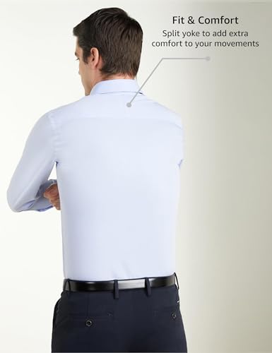 Symbol Premium Men's Cotton Non-Iron Formal Shirt (Regular Fit | Solid) (SP-S24-M-FS-02_Blue_42)