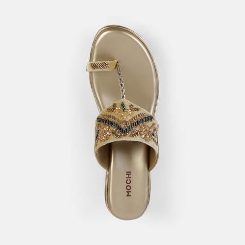 Mochi Women Chappals 1.5 And Gold Above UK/6 EU/39(35-2054)