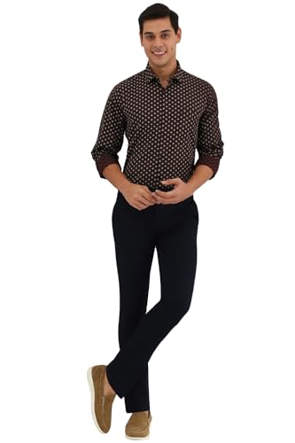Allen Solly Men Brown Slim Fit Print Full Sleeves Casual Shirts
