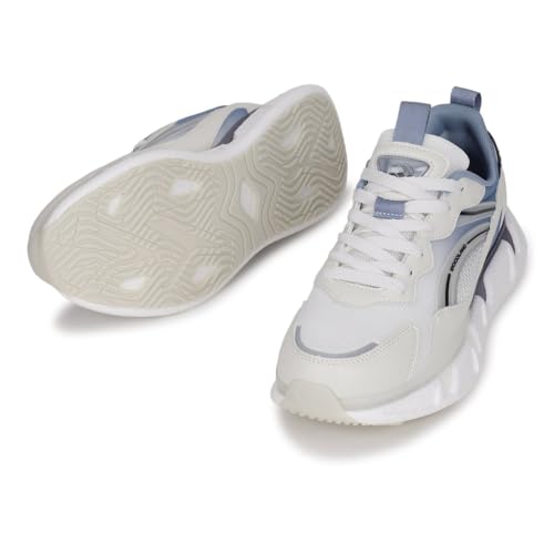 Woodland Men White/Blue Sneakers | Casual Shoes for Men, Outdoor Shoes, Comfortable Footwear, lace up Shoes, Durable Shoes