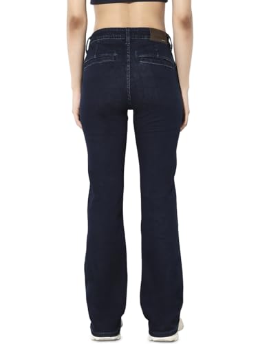 ONLY Women's Solid Flared Mid-Rise Blue Jeans
