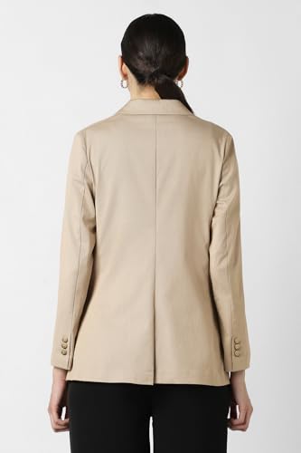 Women Beige Solid Blazer