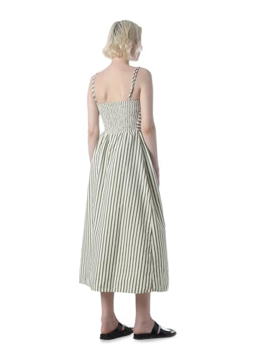 ONLY Women's Polyester Midi A-Line Dress (9020028-Bronze Green_Bronze