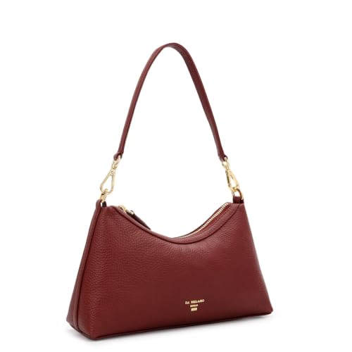Da Milano Leather Shoulder Bag for Women - Cherry Red (LB-03232OL)