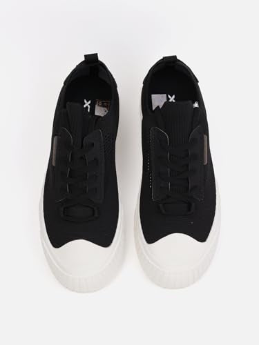 XTEP Black & White Slip-on & Lace-up Classic Sneakers for Women -Euro 38