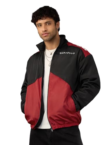 The Souled Store Cartoon Network: Samurai Jack Men and Boys Full Sleeves Stand Collar Graphic Printed Polyester Oversized Fit Lightweight Streetwear Racer Jacket