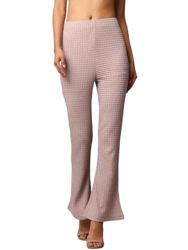 ONLY Women Textured Flared Casual Lavender Pants