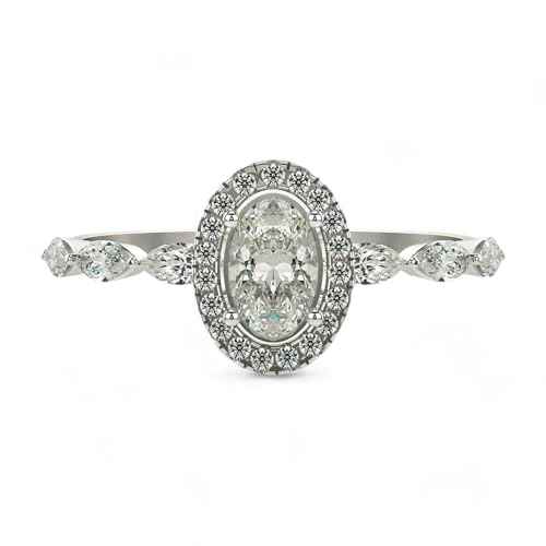 VALANOVA Hallmarked 14K Gold & Certified Lab Grown Diamond 0.74cts | Ring For Women's/Girls | Stylish & Elegant | VGR0464V | Ring Size: 17