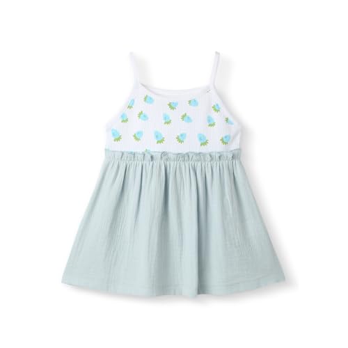 Nautinati Girls Printed Gathered Waistline Dress | Age 0-24 Months Blue