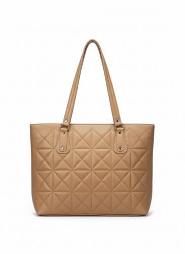NAZRANA ENTERPRISESQuilted Tote Bag with Pouch, Spacious & Elegant Handbag for Women