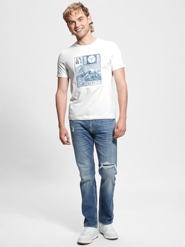 GUESS Eco Embroidered Patch Tee, Pure White, Large