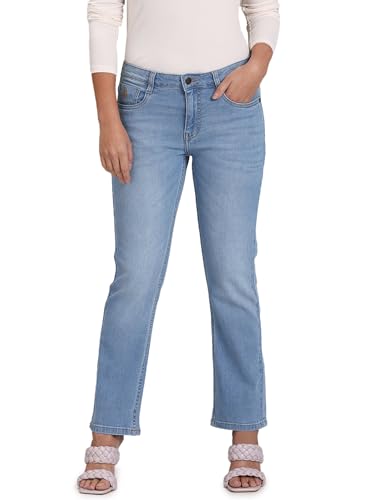 U.S. POLO ASSN. Women's High Rise Washed Flared Jeans (UWAW22JN039_Blue_30)