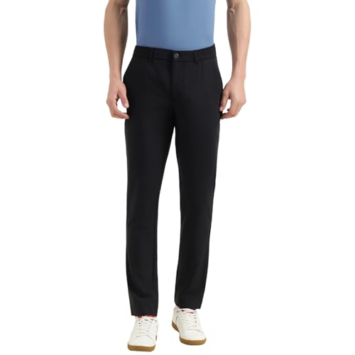 United Colors of Benetton Relaxed Fit Mid Rise Solid Trousers (Size : 40) - 26P4CTWB0935I100 Black