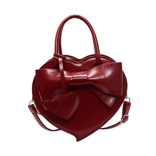 LOOM TREE® Women Handbag Clutch Decor Funny Heart Shaped Purse For Summer Dating Travel Red | Womens Handbags & Bags