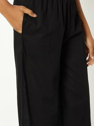 Max Women Embroidered Palazzos (Black_XL)