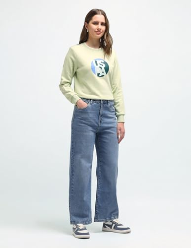 U.S. POLO ASSN. Wideleg High Rise Jeans (UWAW24JEN102_Blue_32)