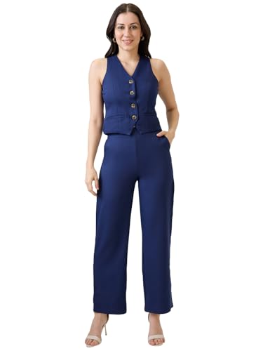 Globus Women Co-ord Set (GS571412_Navy Blue_M)
