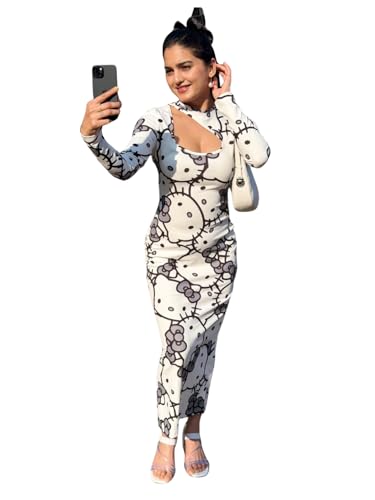 Tandul Women's Cotton Blend Regular Sleeves Multicolor Dress - Maxi/Full Length Animal Print Fashion Medium Size for Office, Casual, Festive & Party (12368)
