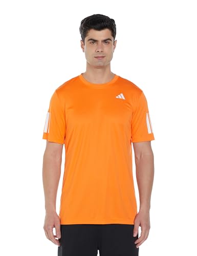 adidas Men Club 3Str Tee Sports T-Shirts, Orange, Medium