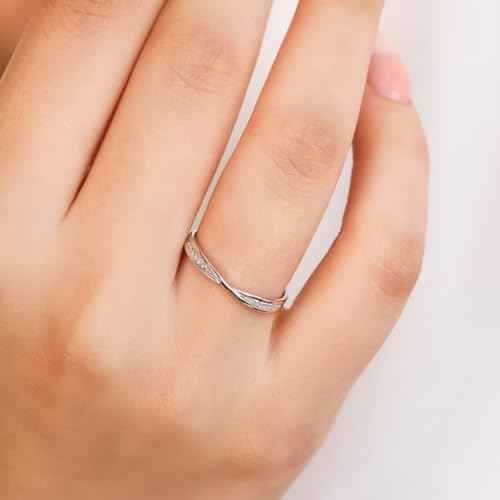 ZAVYA 925 Sterling Silver Designer Cubic Zirconia CZ Rhodium Plated Adjustable Ring | Gift for Women & Girls | With Certificate of Authenticity & 925 Hallmark