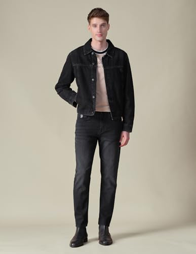 U.S. Polo Assn. Denim Co. Men's Comfort Cropped Fit Black Jeans (UDJENOE3053_Black_36)