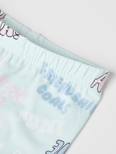 Max Girls Printed Skinny Fit Leggings (Blue_3-4 Y)