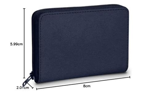 DailyObjects Blue Nylon Women's Card Wallet | Made with Ballistic Nylon Material | Carefully Handcrafted | Holds up to 20 Cards | Slim and Easy to Fit in Pocket | Zip Closure