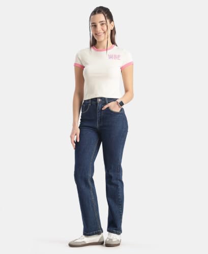 Jockey WZ25 Women Super Combed Cotton Rich Graphic Printed T-Shirt_Egret_L