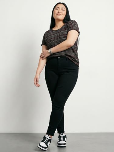Max Women Printed T-Shirt (Black_L)