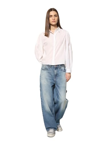 ONLY Women's Solid Regular Fit White Shirt
