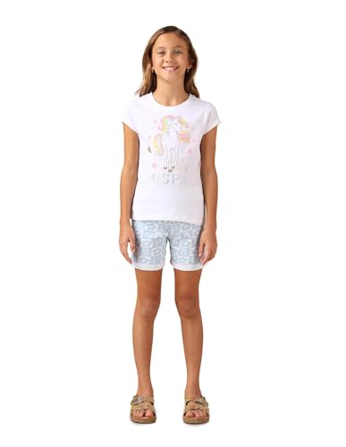 U.S. POLO ASSN. Girl's Regular Fit T-Shirt (UGSS25TSH241 White