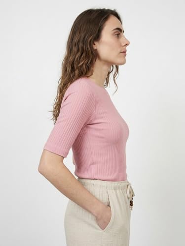Max Women Ribbed Top (Pink_XXL)