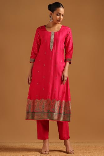 Soch Womens Fuchsia Viscose Salwar Suit With Cutdana