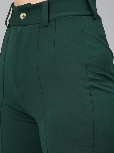 KOTTY Women's Straight Leg High-Rise Stylish Designer Trousers(Multicolor,26)