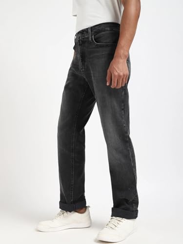 Mid-Wash Slim-Fit Mid-Rise Jeans Black