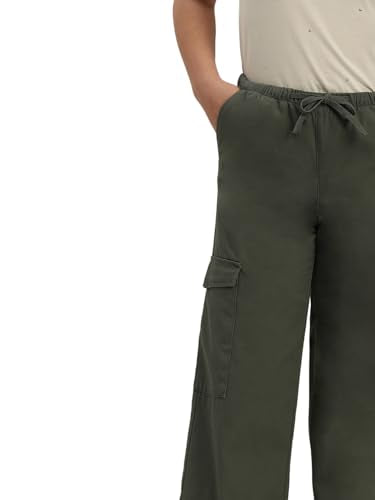 VERO MODA Girl Mid Rise Straight Fit Green Pants