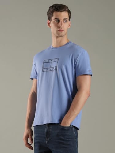 Logo Regular Fit Cotton T-Shirt Blue