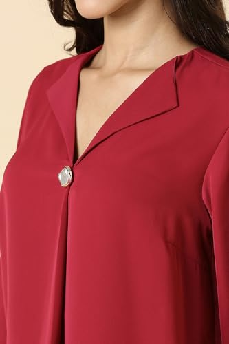 Women Red Solid Formal Top