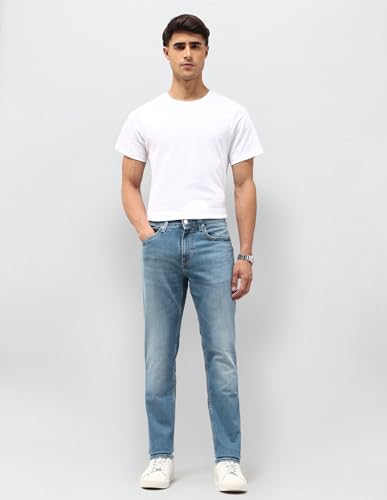 U.S. Polo Assn. Denim Co. Men's Brandon Slim Tapered Fit Blue Jeans (UDJEN1822_Med Blue_36)