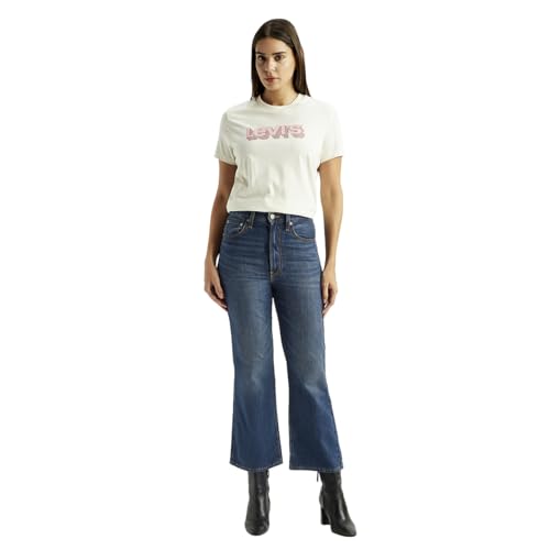 Levi's Women's High Rise Ribcage Flared Fit Blue Jeans
