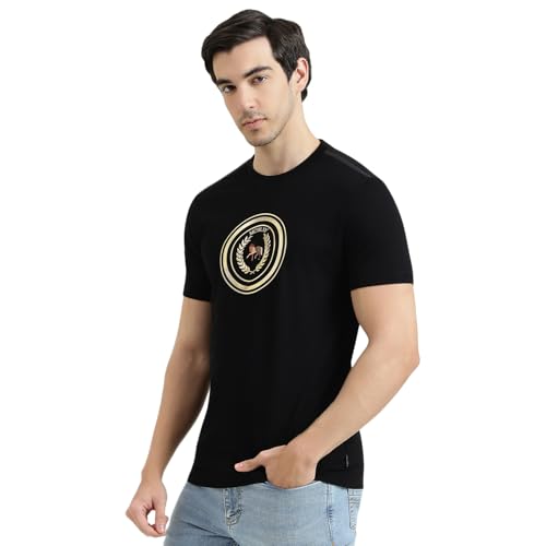 United Colors of Benetton Regular Fit Round Neck Graphic Print Tshirt (Size : KL) - 26P3M89J3524I100 Black