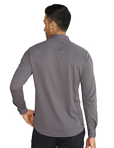 DAMENSCH Constant Cotton Thermoregulating Pique Full Shirts-Pack of 1-Blackened Pearl-Medium