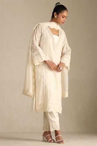 Soch Women's Cotton Blend Salwar Suit Set (OWS5CD21910_Off White