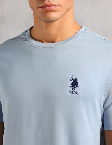 U.S. Polo ASSN. Mens Solid Cotton Sleep Sets(Dusty Blue| Navy XL