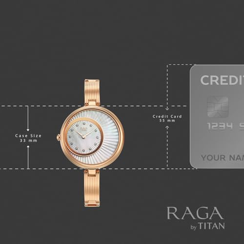 Titan Raga Power Pearls 2.0 with Quartz Analog Mother of Pearl Dial Rose Gold Brass Strap Watch for Women - 95224WM02F